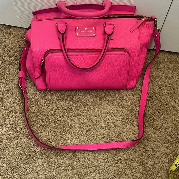 Kate Spade ♠️ Bright Pink Handbag and Crossbody - Picture 2 of 14
